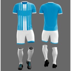 СПЕЦПРЕДЛОЖЕНИЕ для КОМАНД (от 5 комплектов): Форма футбольная на команду NB ПСЖ голубая/белая ✓футболка + шорты + гетры + ПОЛНОЕ нанесение (номер на спину + фамилия + логотип + название команды + номер на шорты)